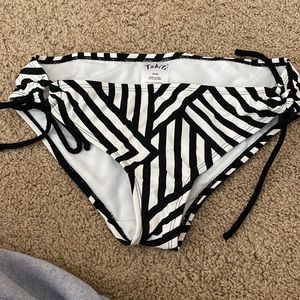 bikini bottoms bland and white striped